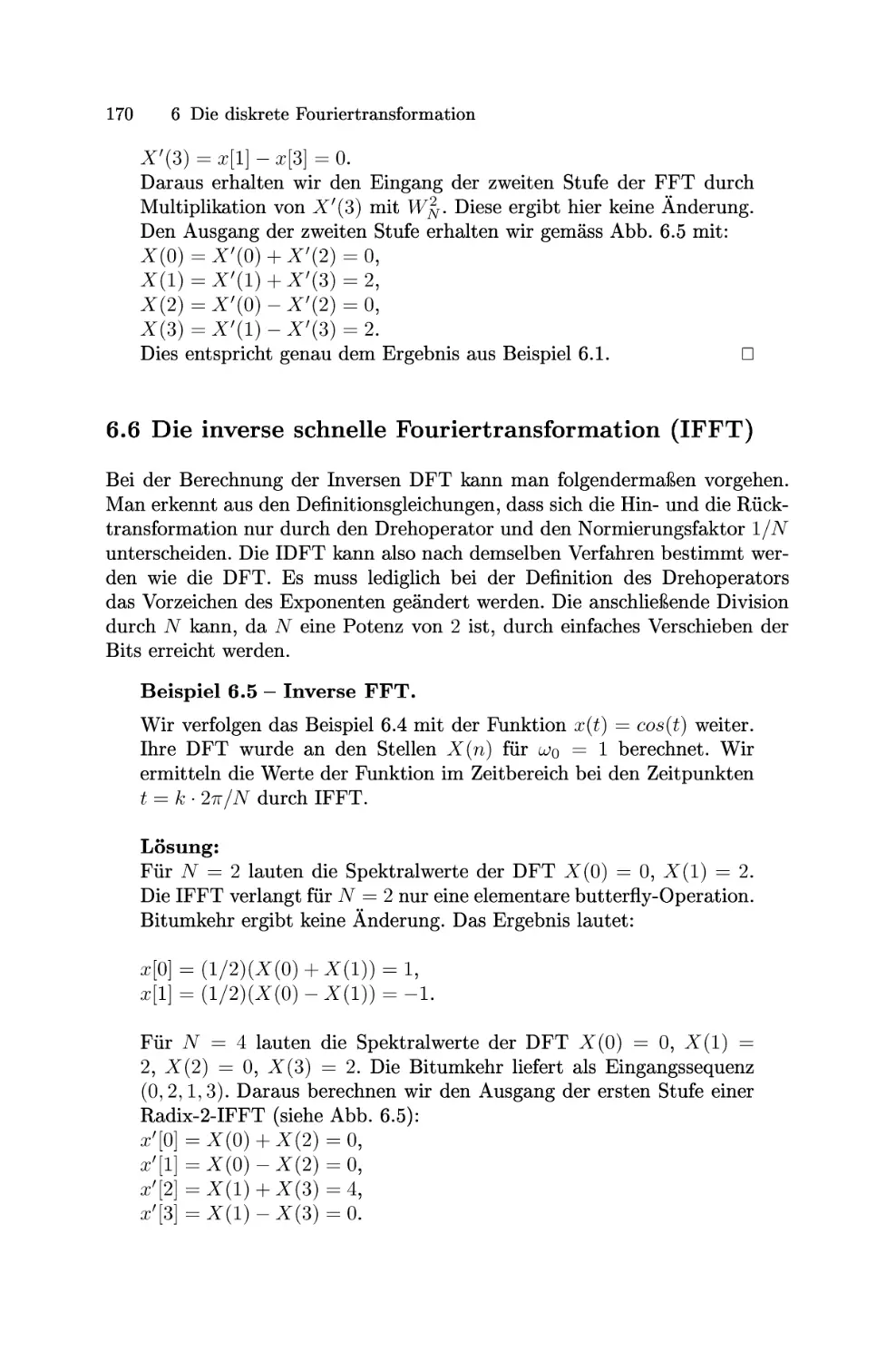 Die inverse schnelle Fouriertransformation (IFFT)