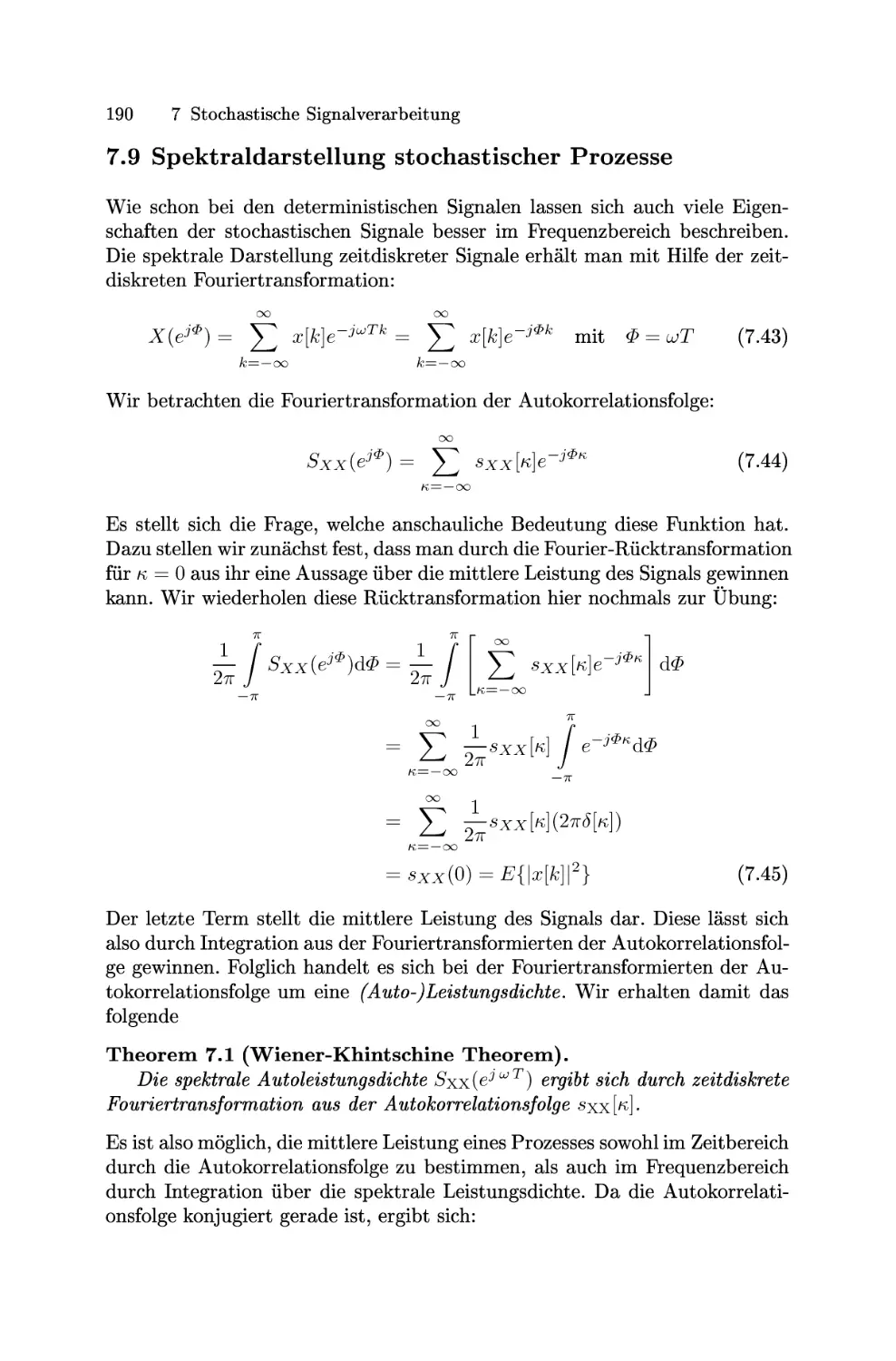 Spektraldarstellung stochastischer Prozesse