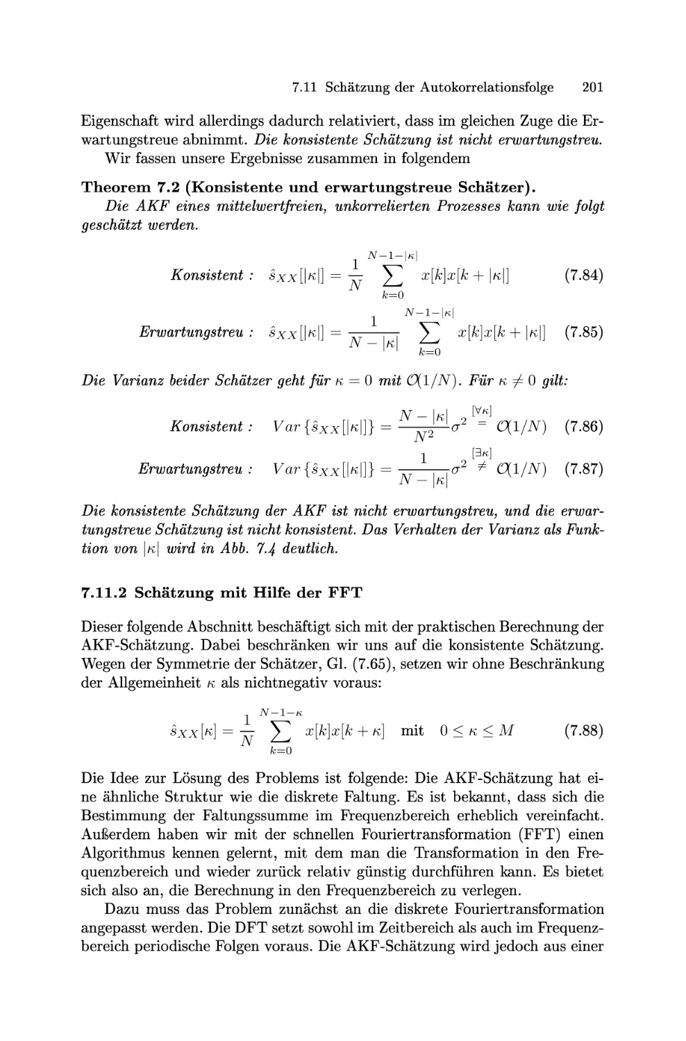 Schätzung mit Hilfe der FFT