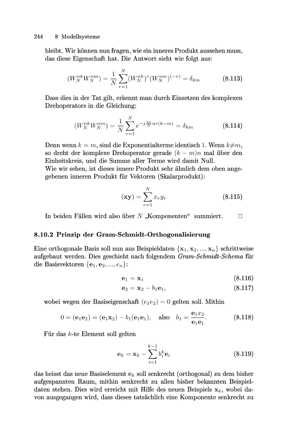 Prinzip der Gram-Schmidt-Orthogonalisierung