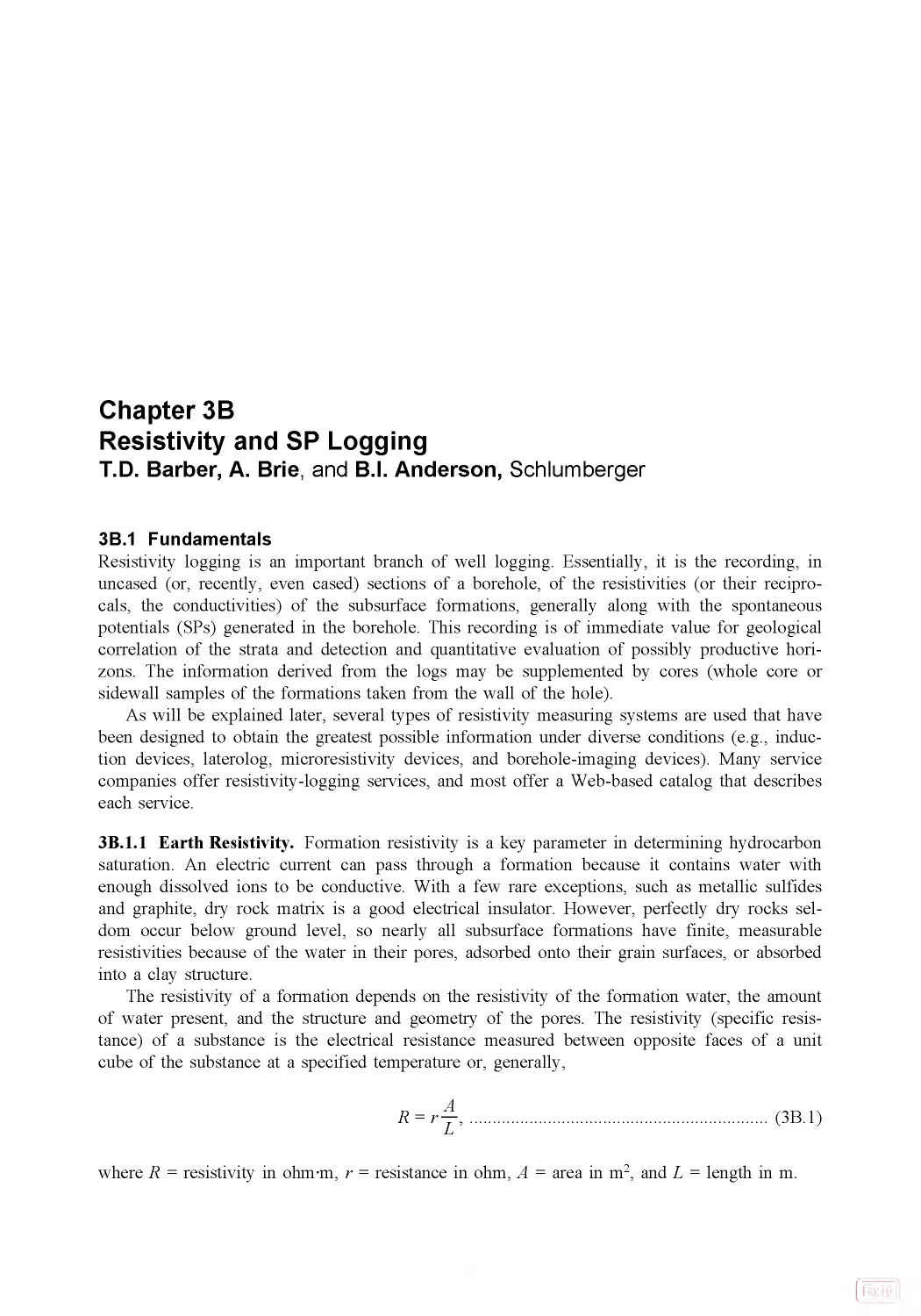3B - Resistivity and SP Logging