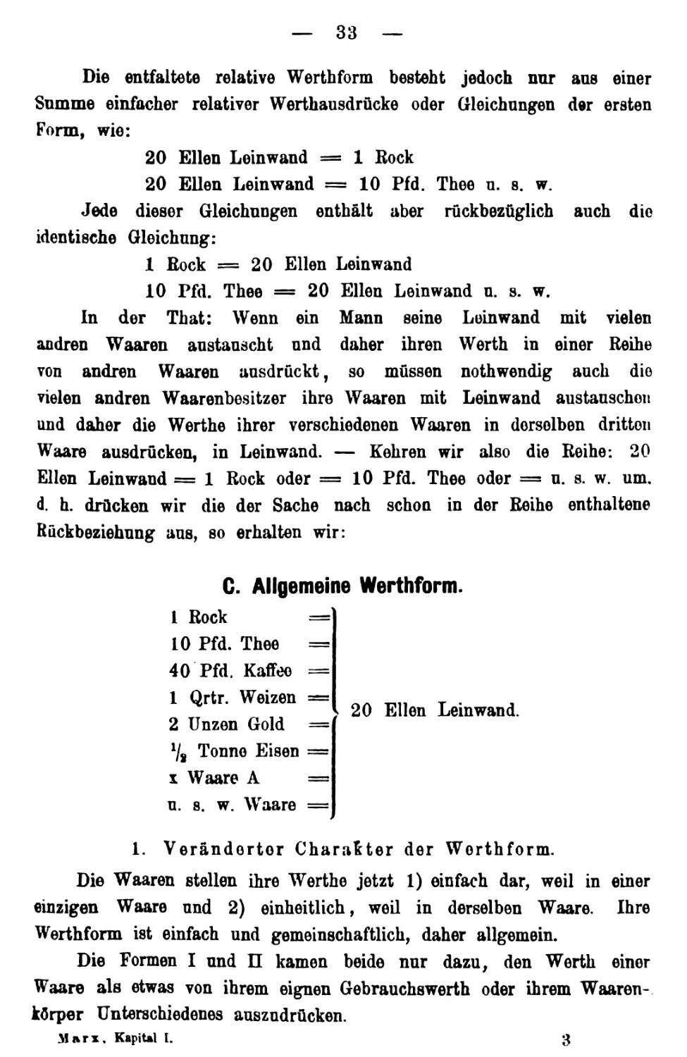 C. Allgemeine Wertform