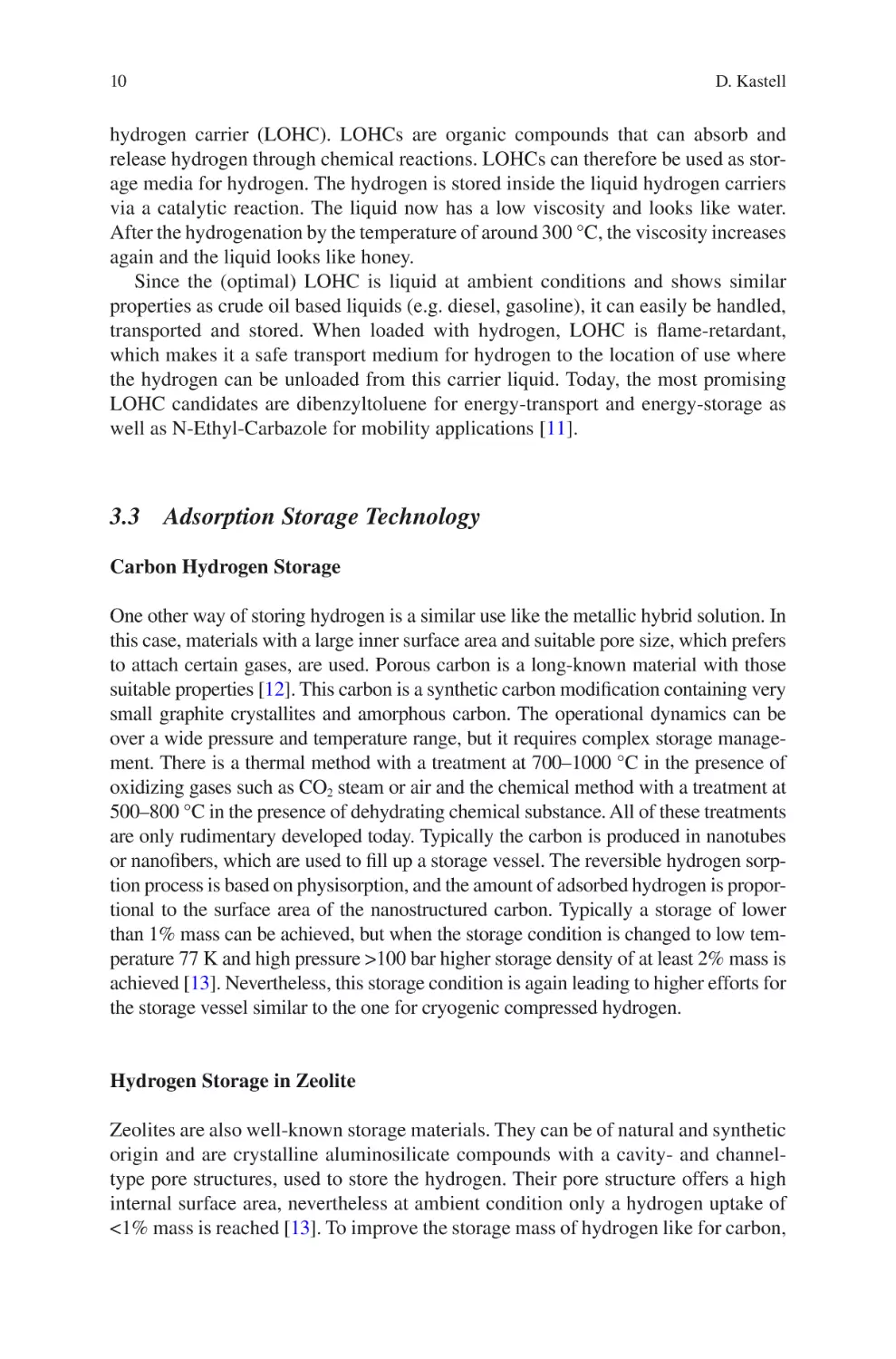 3.3 Adsorption Storage Technology
Carbon Hydrogen Storage
Hydrogen Storage in Zeolite
