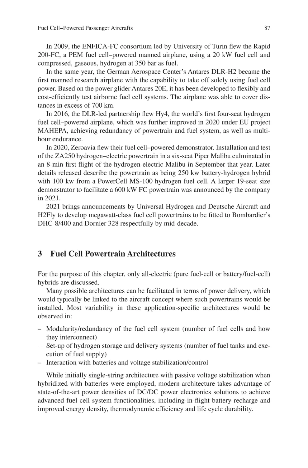 3 Fuel Cell Powertrain Architectures