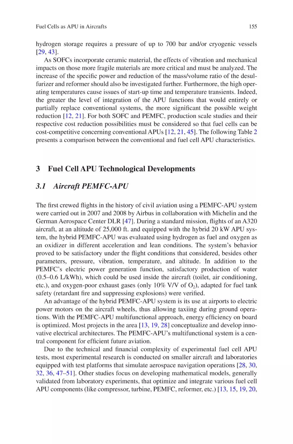 3 Fuel Cell APU Technological Developments
3.1 Aircraft PEMFC-APU