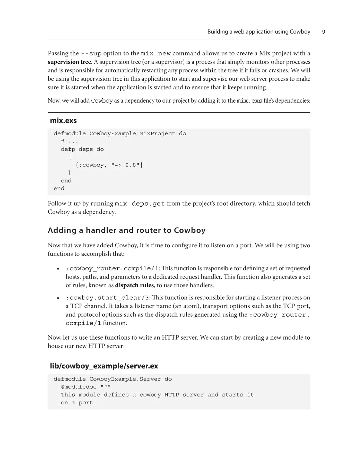 Adding a handler and router to Cowboy