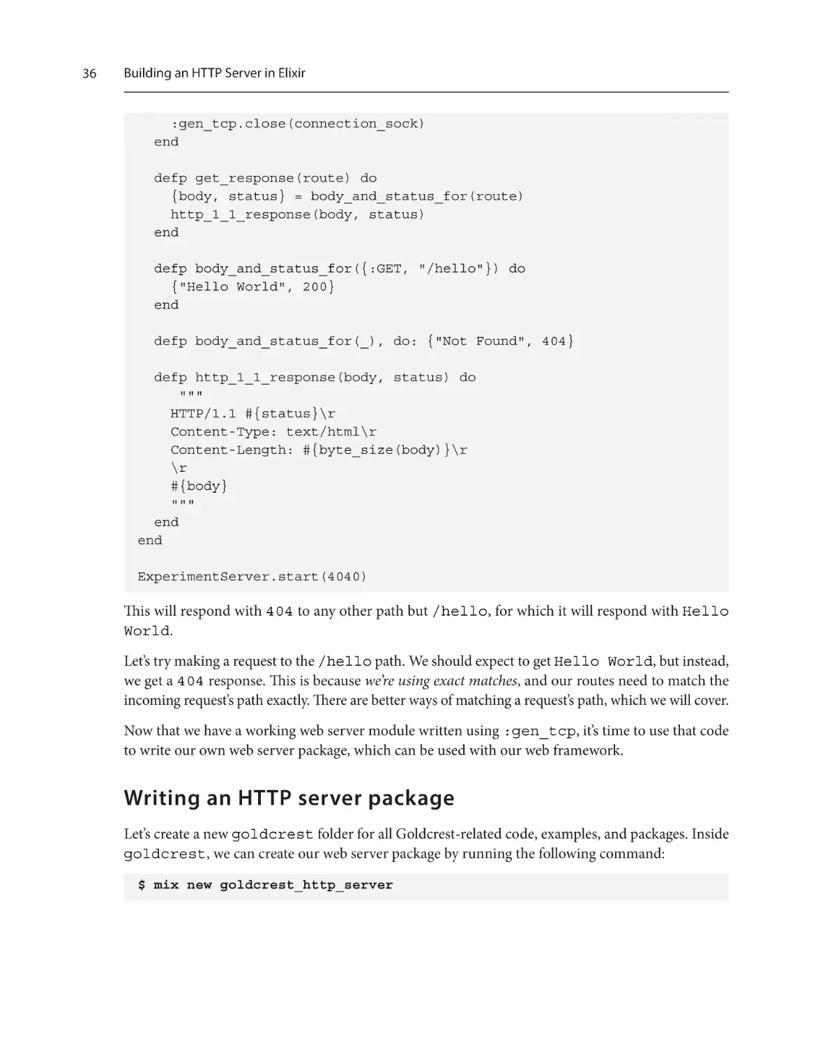 Writing an HTTP server package