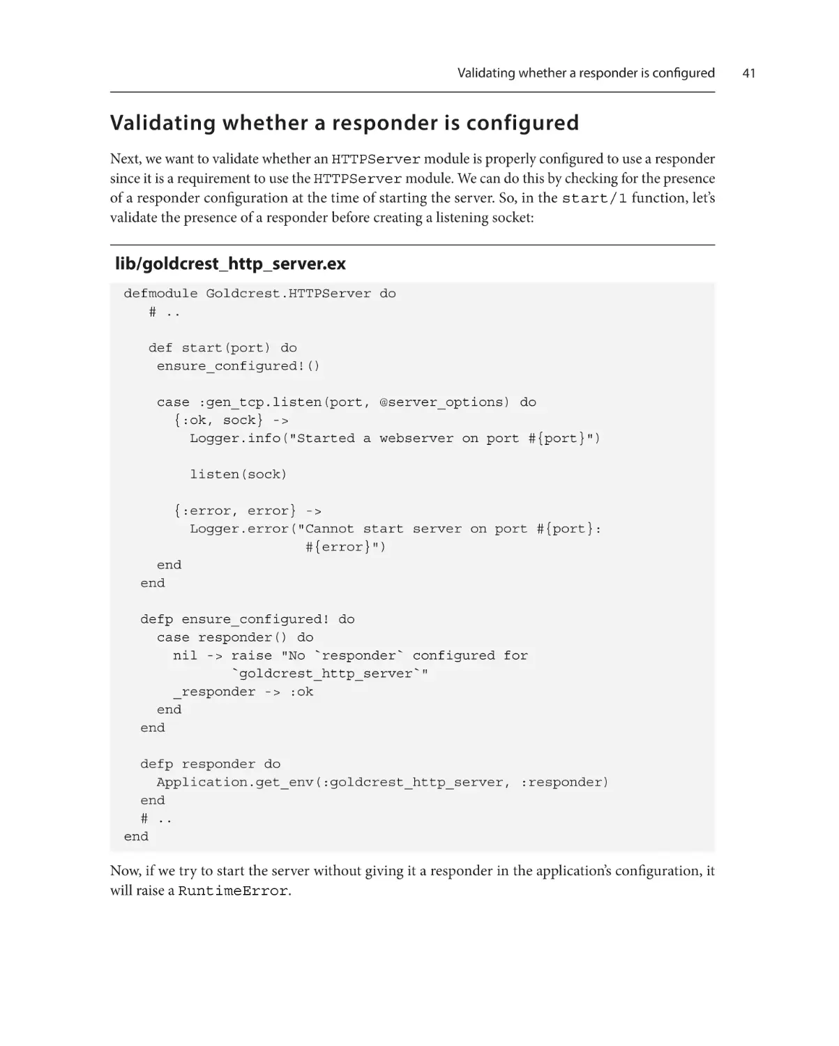 Validating whether a responder is configured