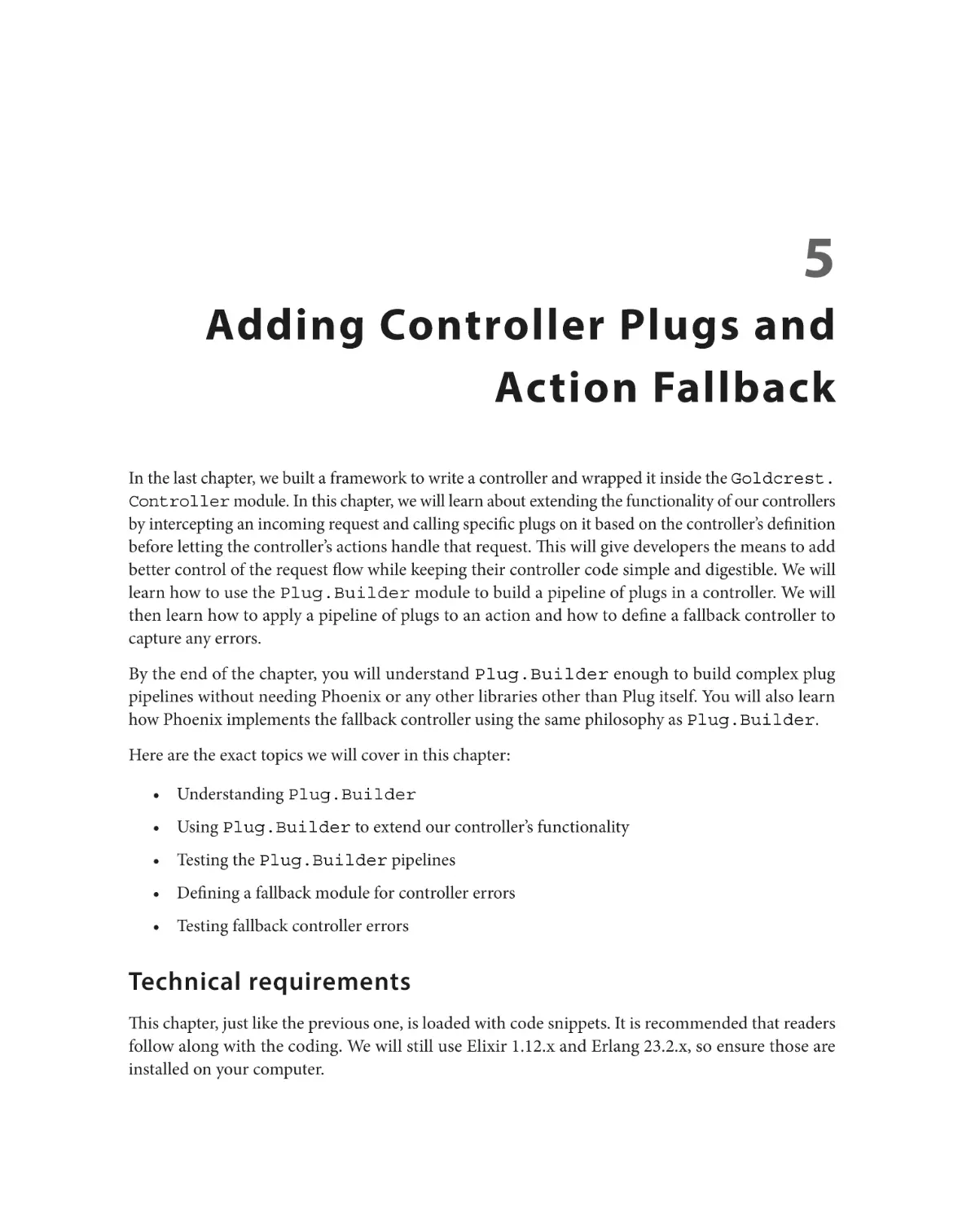 Chapter 5
Technical requirements