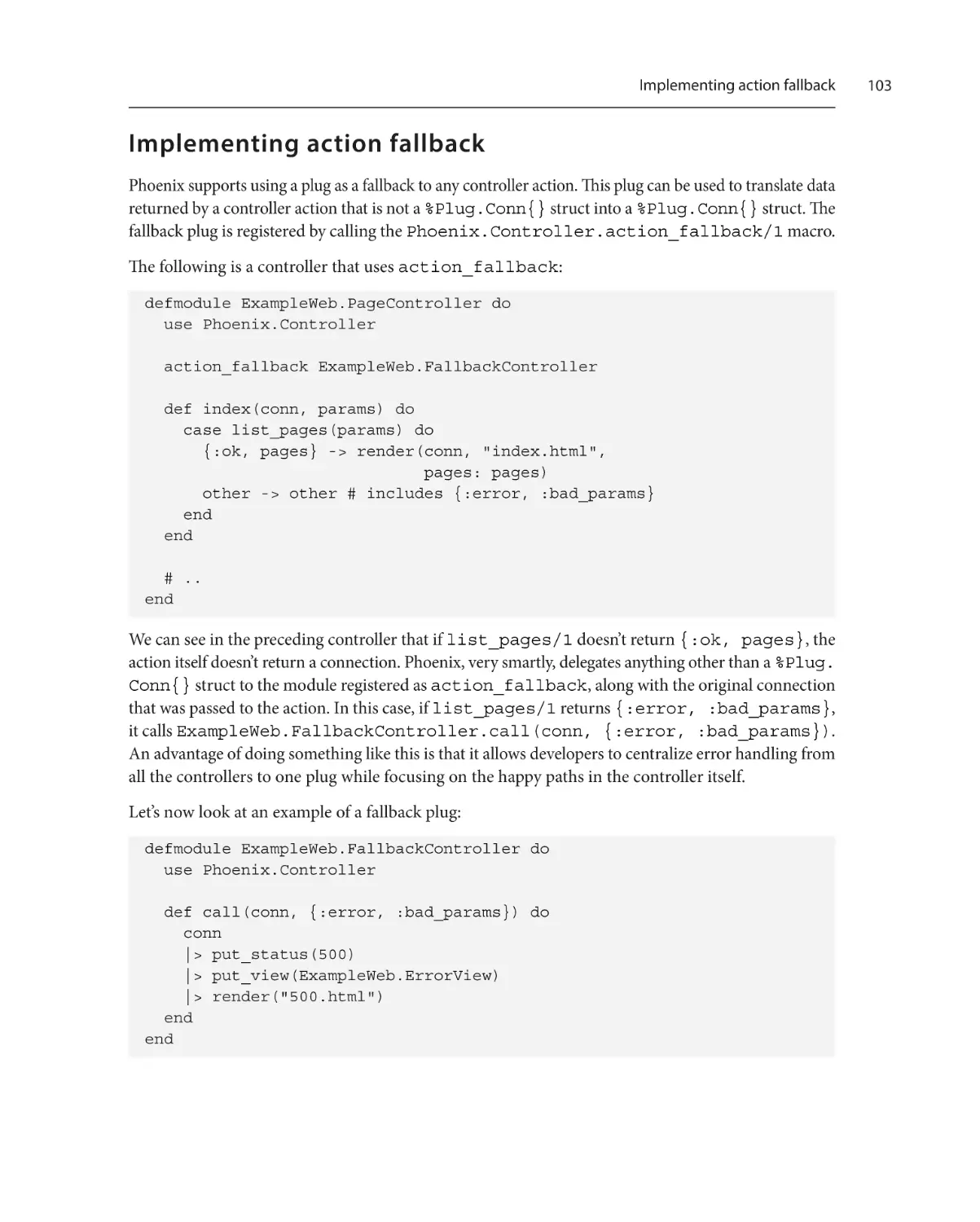 Implementing action fallback