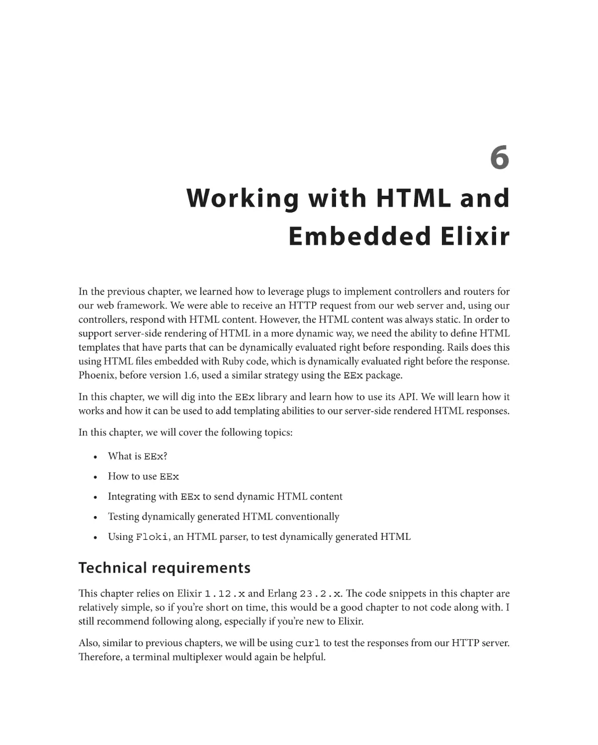 Chapter 6
Technical requirements