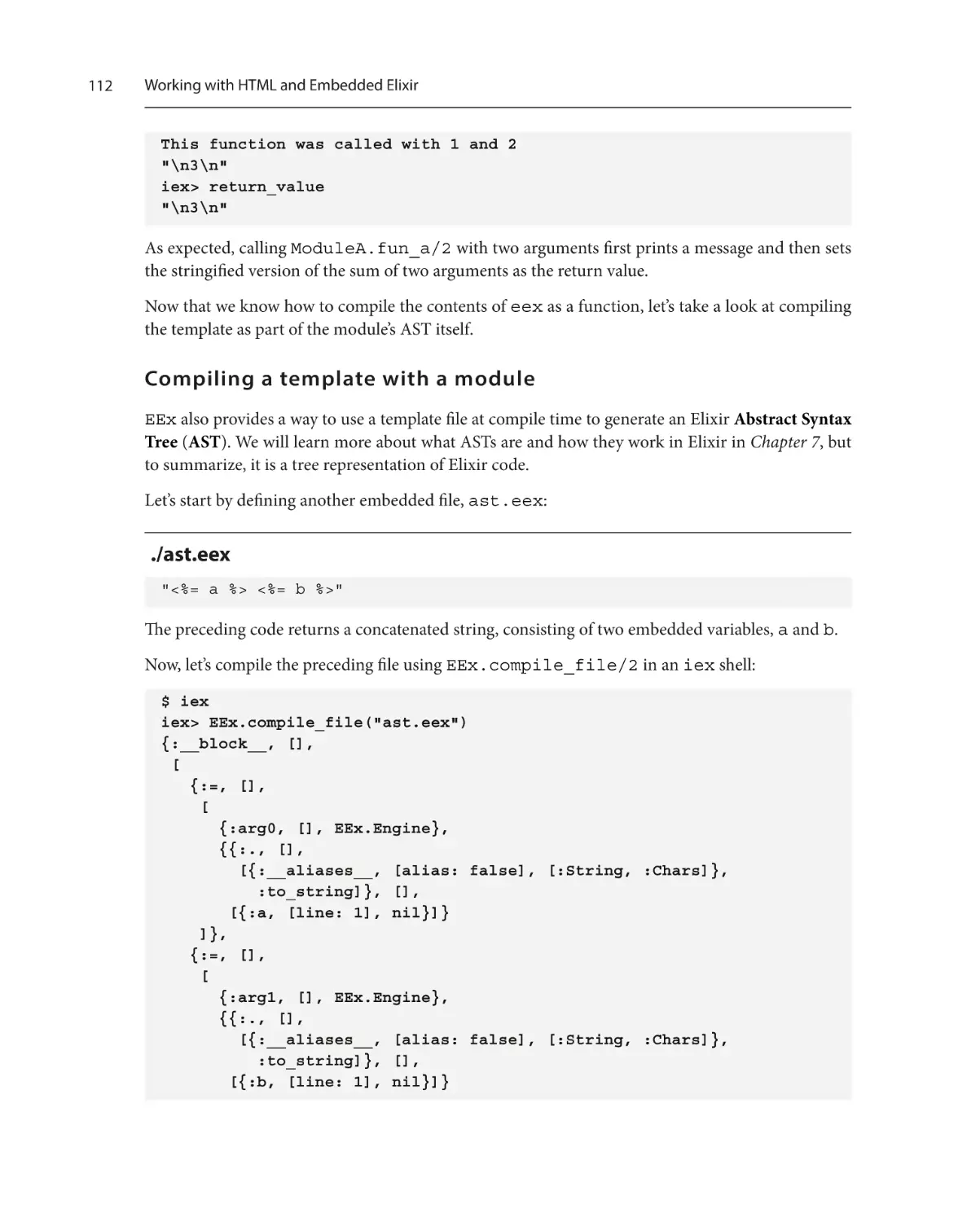 Compiling a template with a module