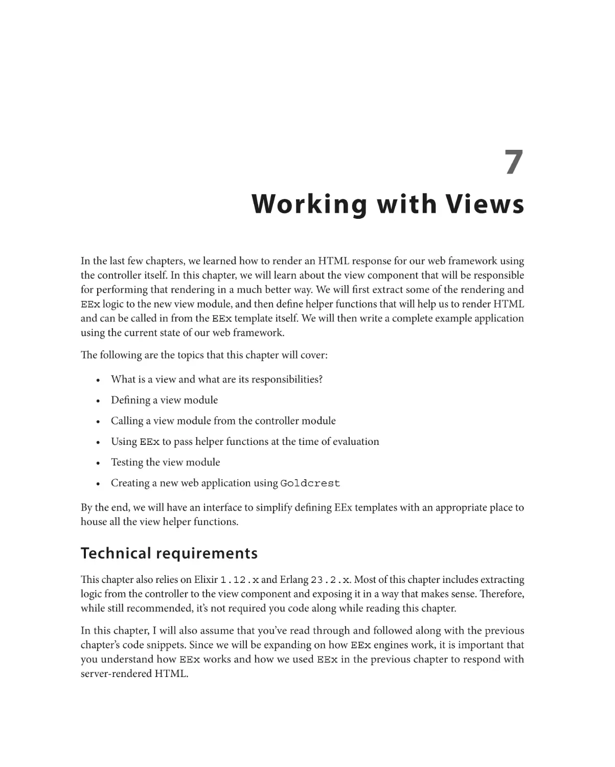 Chapter 7
Technical requirements