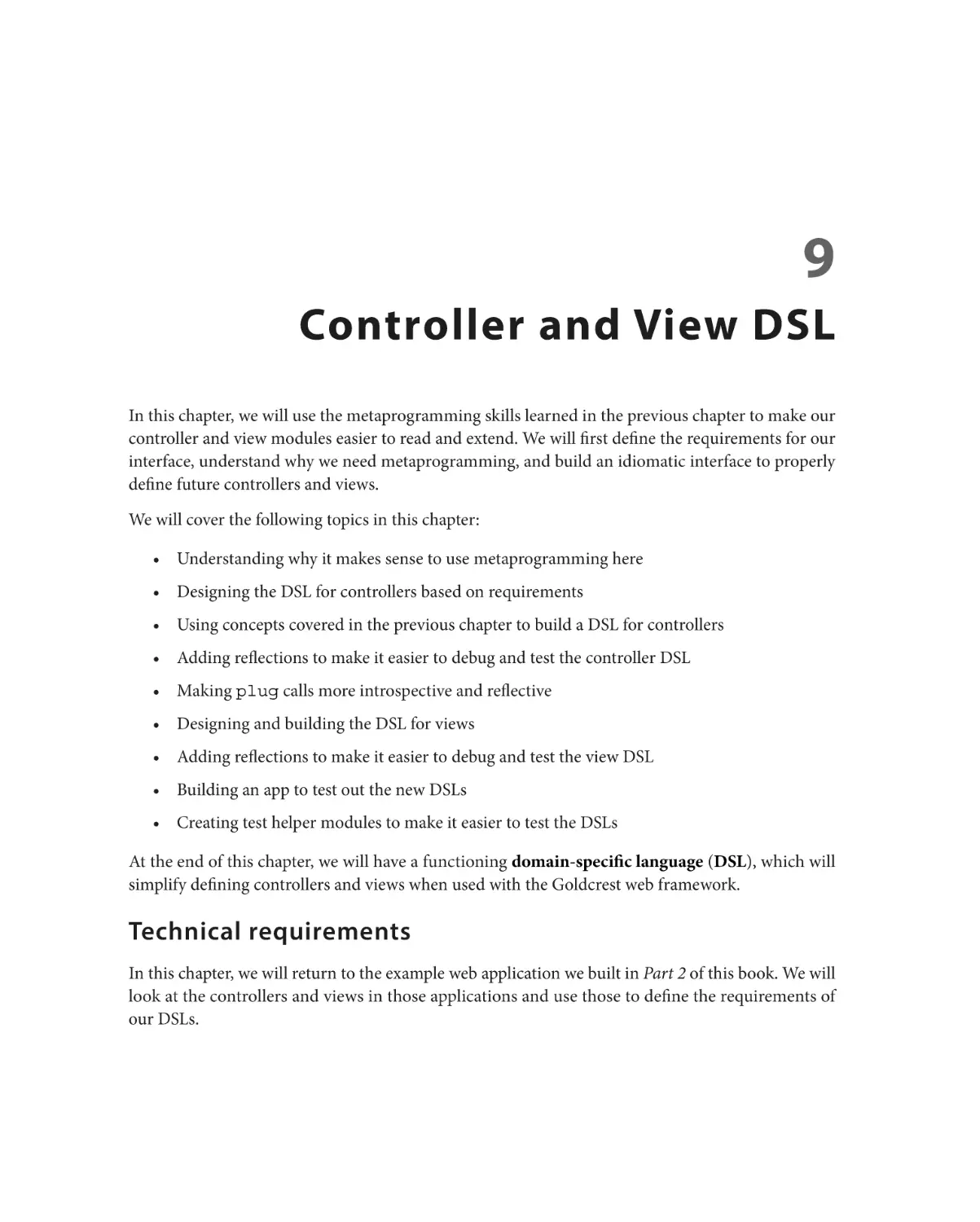 Chapter 9
Technical requirements