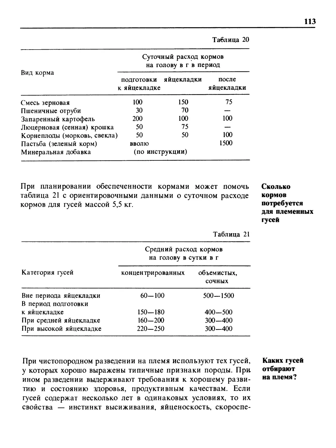 Сколько кормов потребуется для племенных гусей?
Каких гусей отбирают на племя?