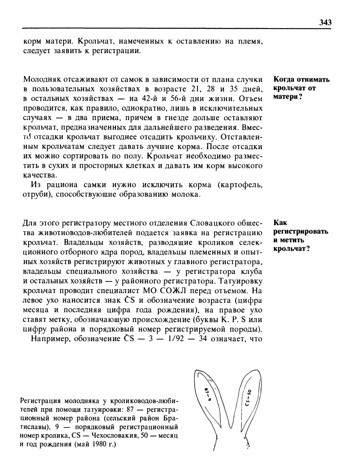 Когда отнимают крольчат от матери?
Как регистрировать и метить крольчат?