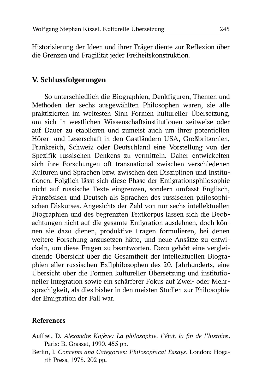 V. Schlussfolgerungen
References