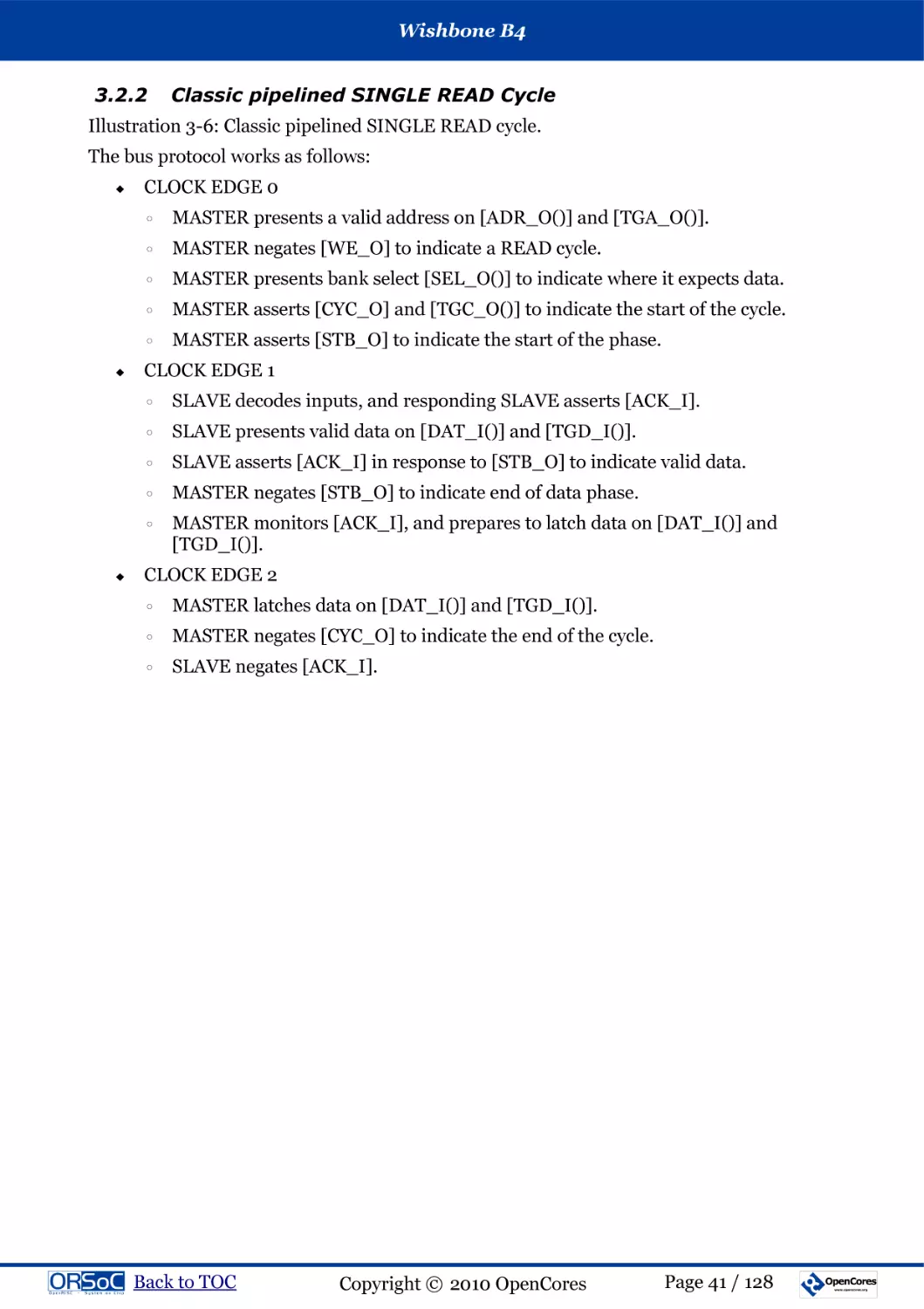 3.2.2  Classic pipelined SINGLE READ Cycle