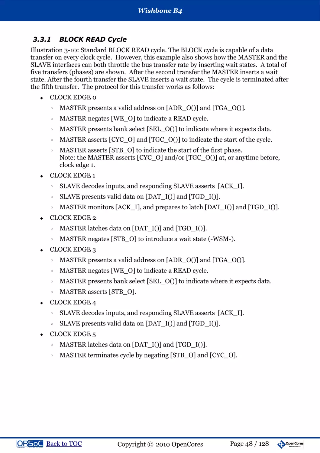 3.3.1  BLOCK READ Cycle