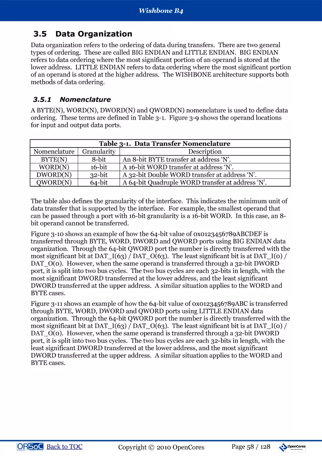 3.5  Data Organization
3.5.1  Nomenclature
Table 3-1.  Data Transfer Nomenclature