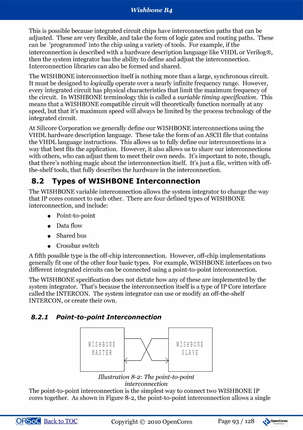 8.2  Types of WISHBONE Interconnection
8.2.1  Point-to-point Interconnection