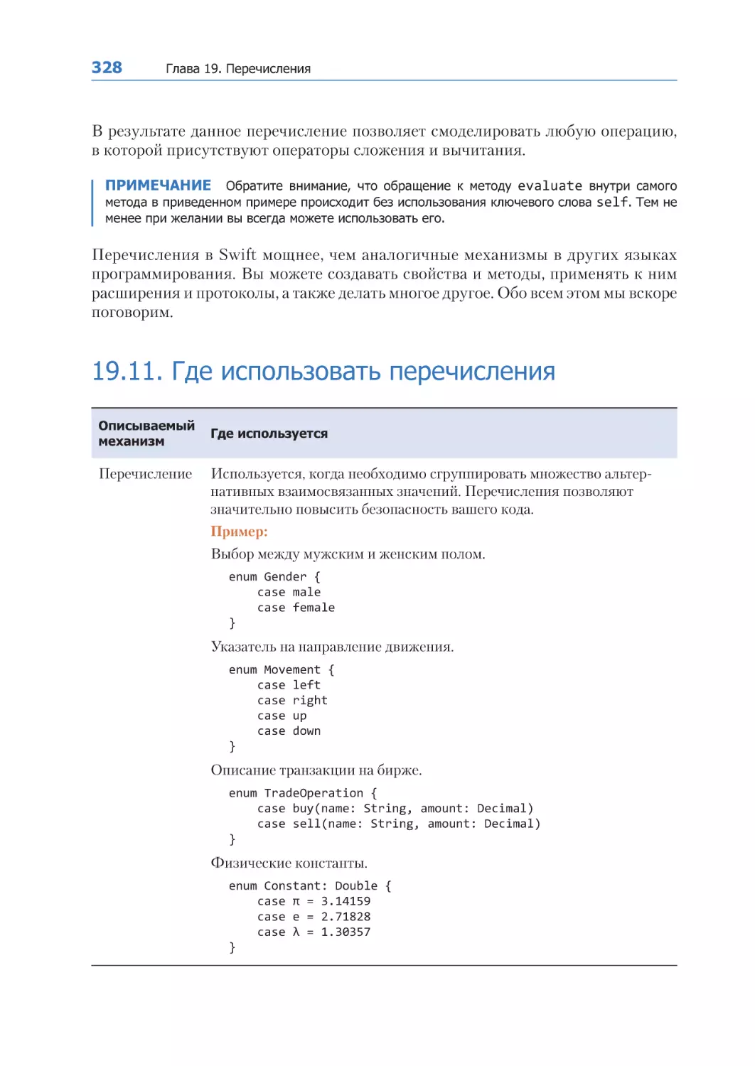 19.11. Где использовать перечисления