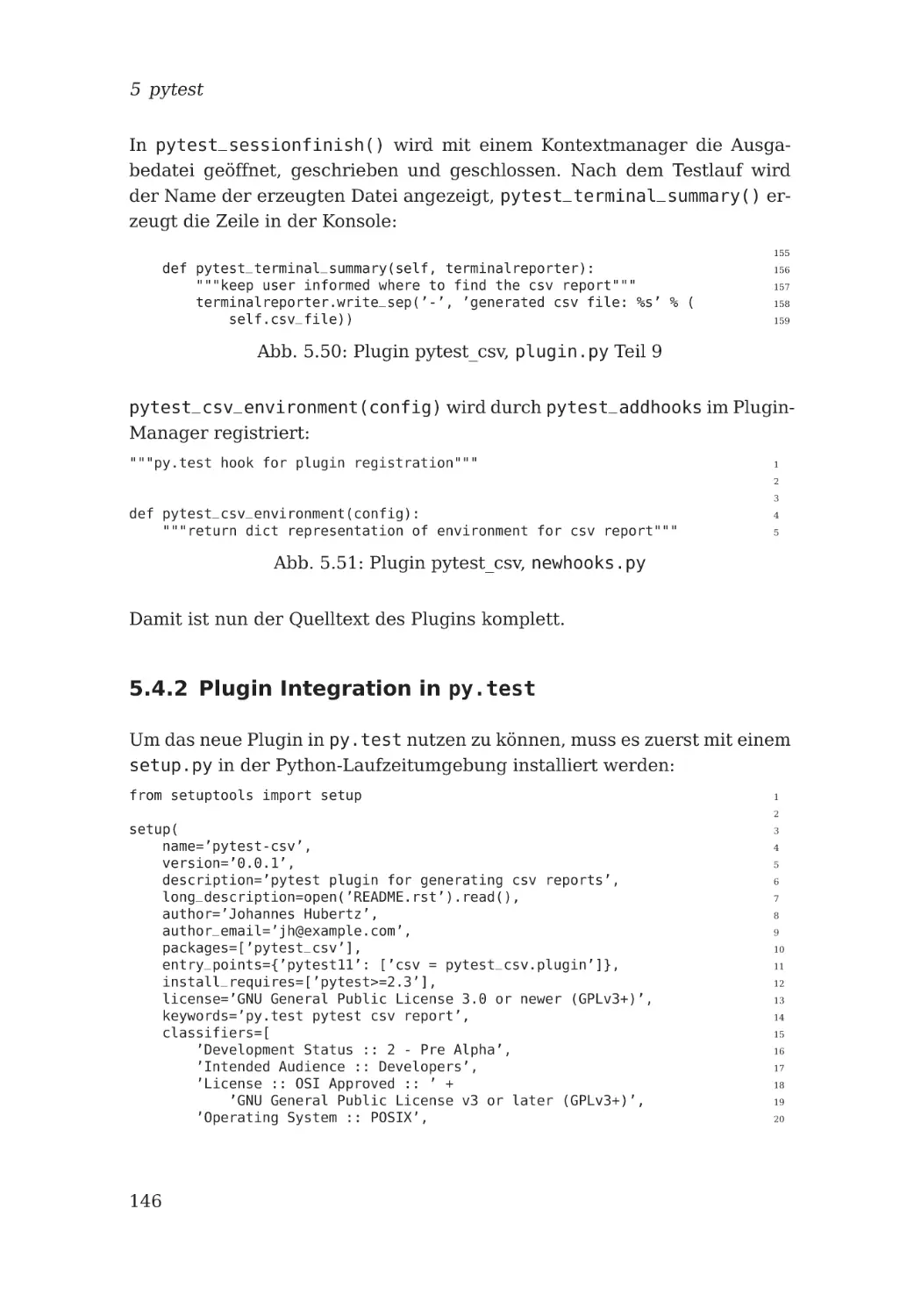 5.4.2 Plugin Integration in py.test