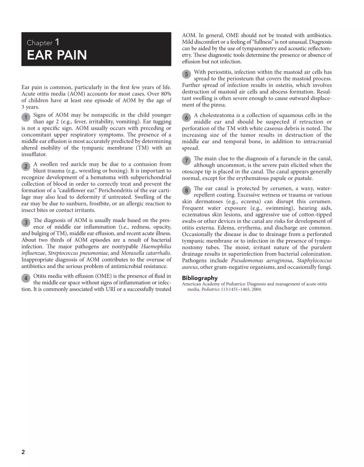 1 Ear pain
Bibliography