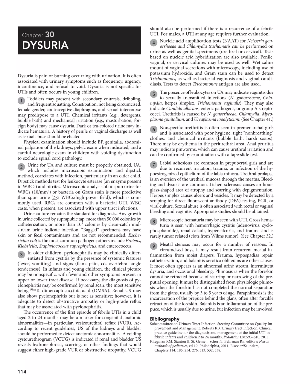 30 Dysuria
Bibliography