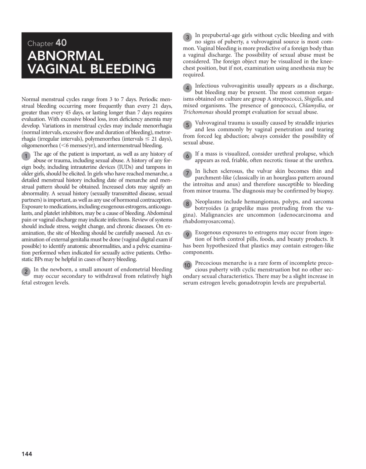 40 Abnormal vaginal bleeding