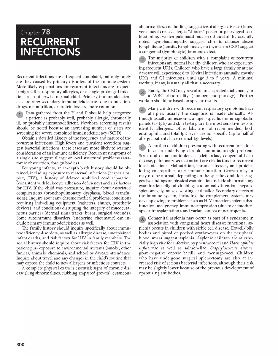 78 Recurrent infections