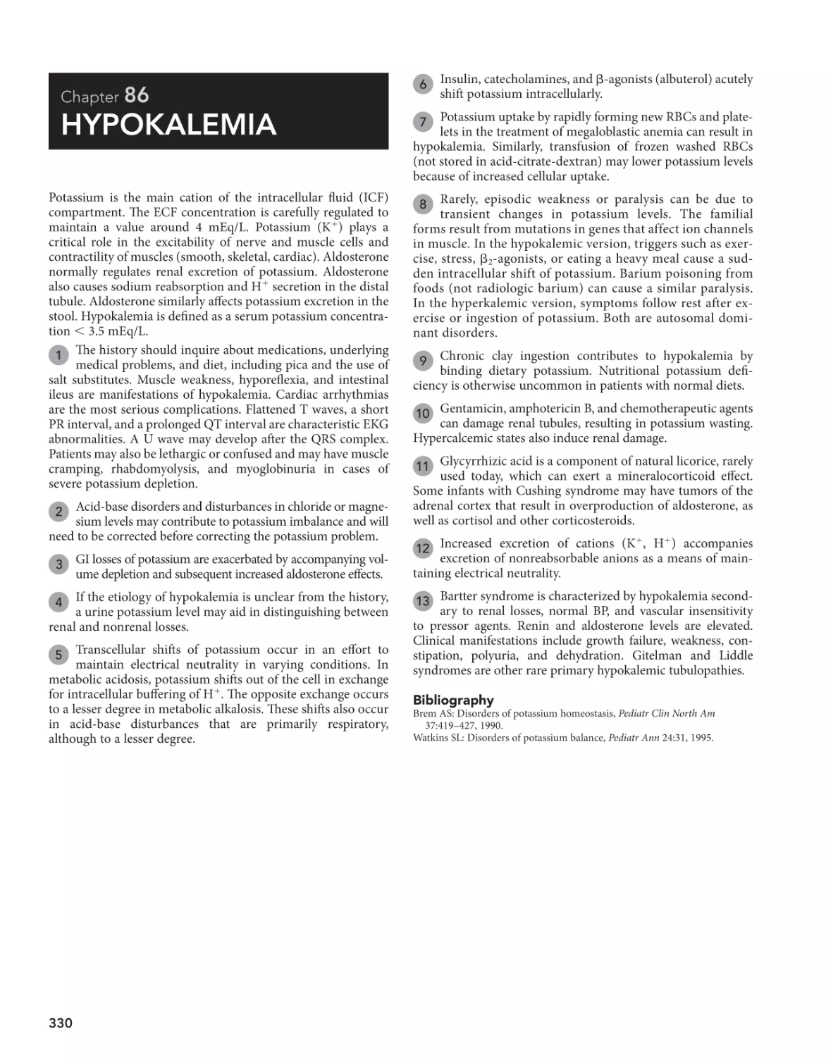 86 Hypokalemia
Bibliography