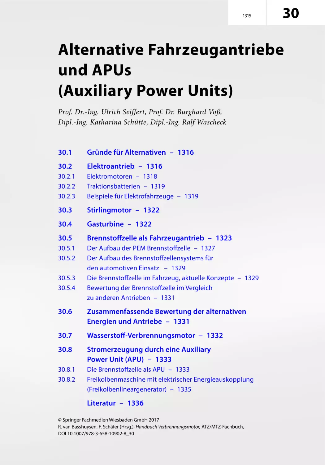 30 Alternative Fahrzeugantriebe und APUs (Auxiliary Power Units)