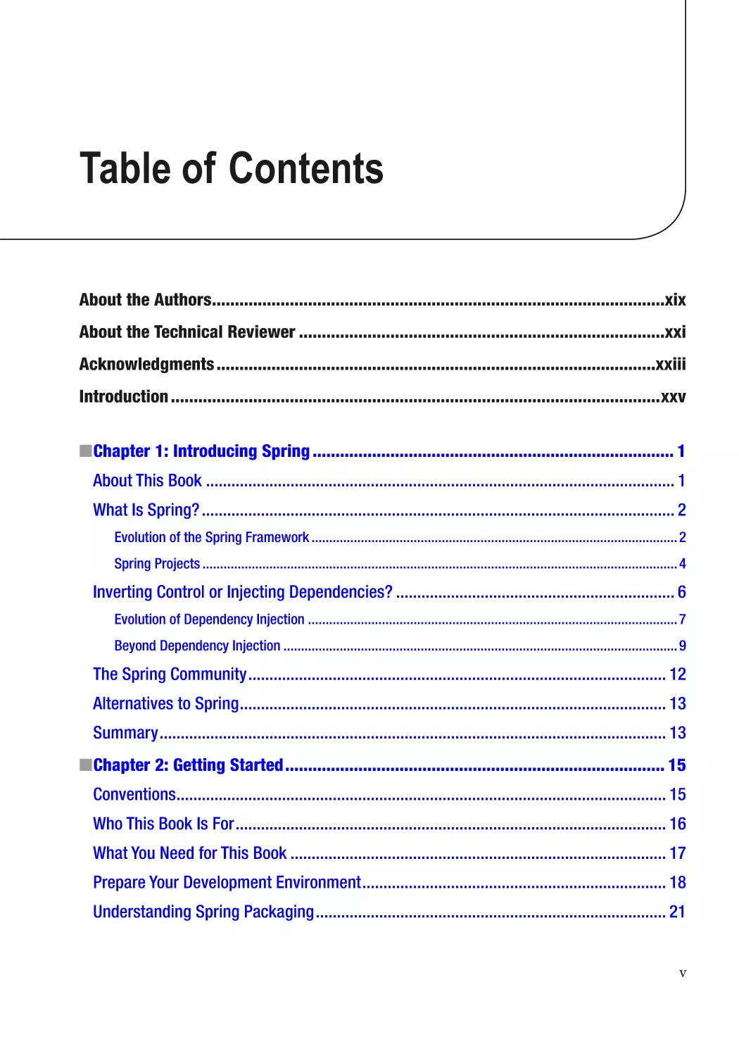 Table of Contents