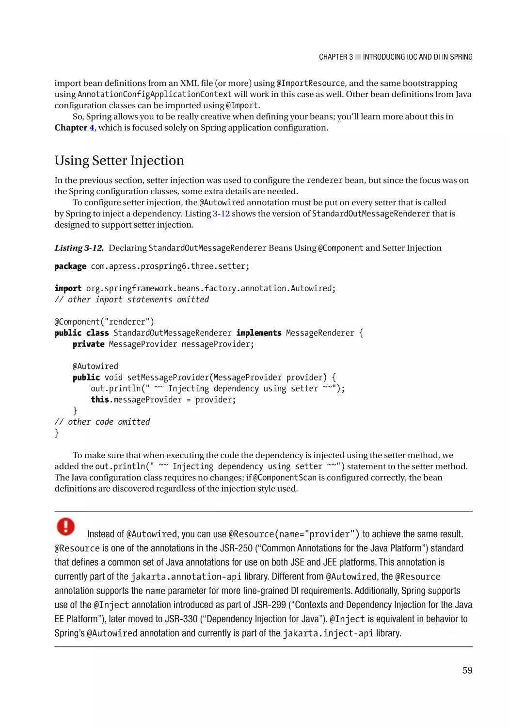 Using Setter Injection