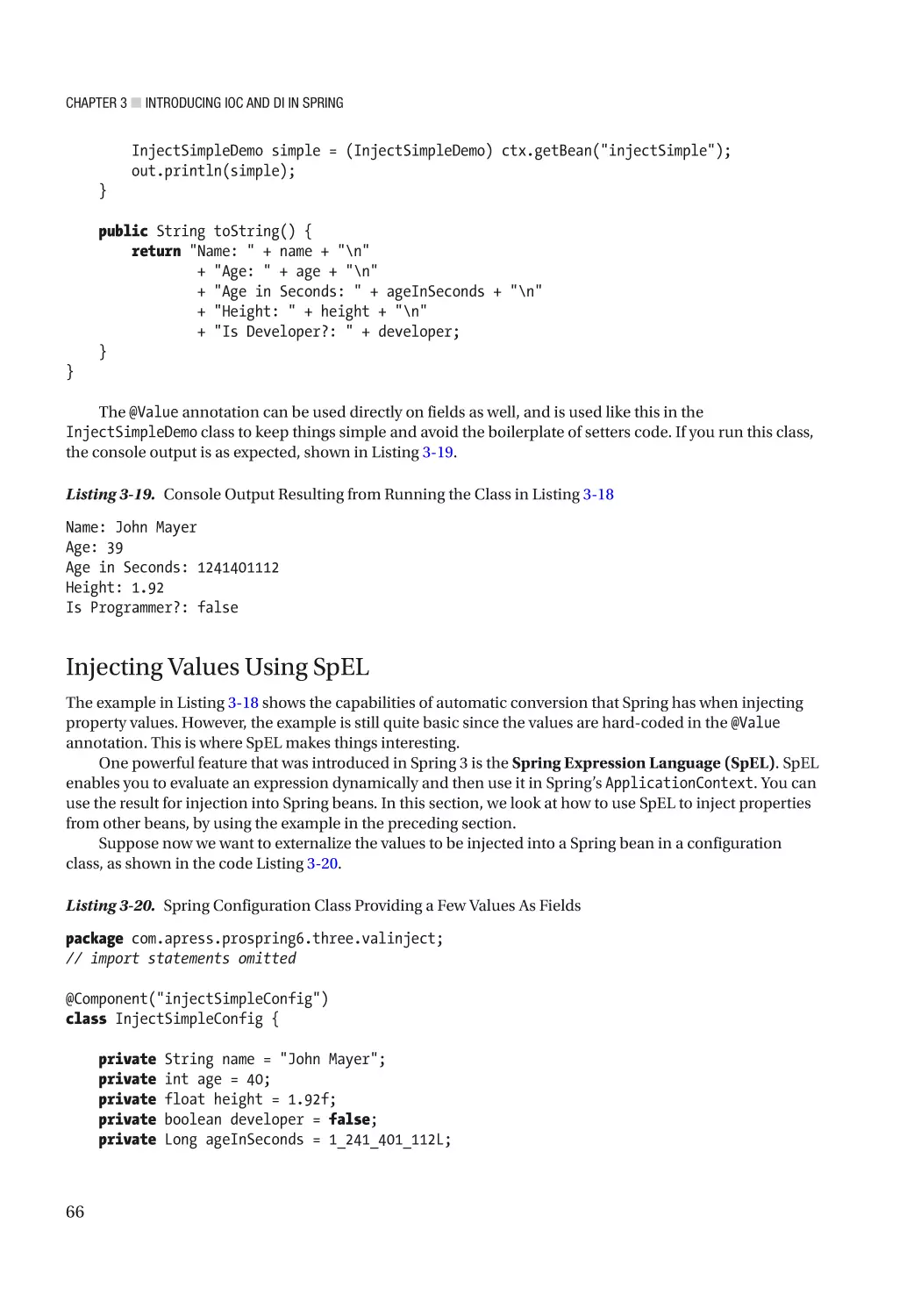 Injecting Values Using SpEL