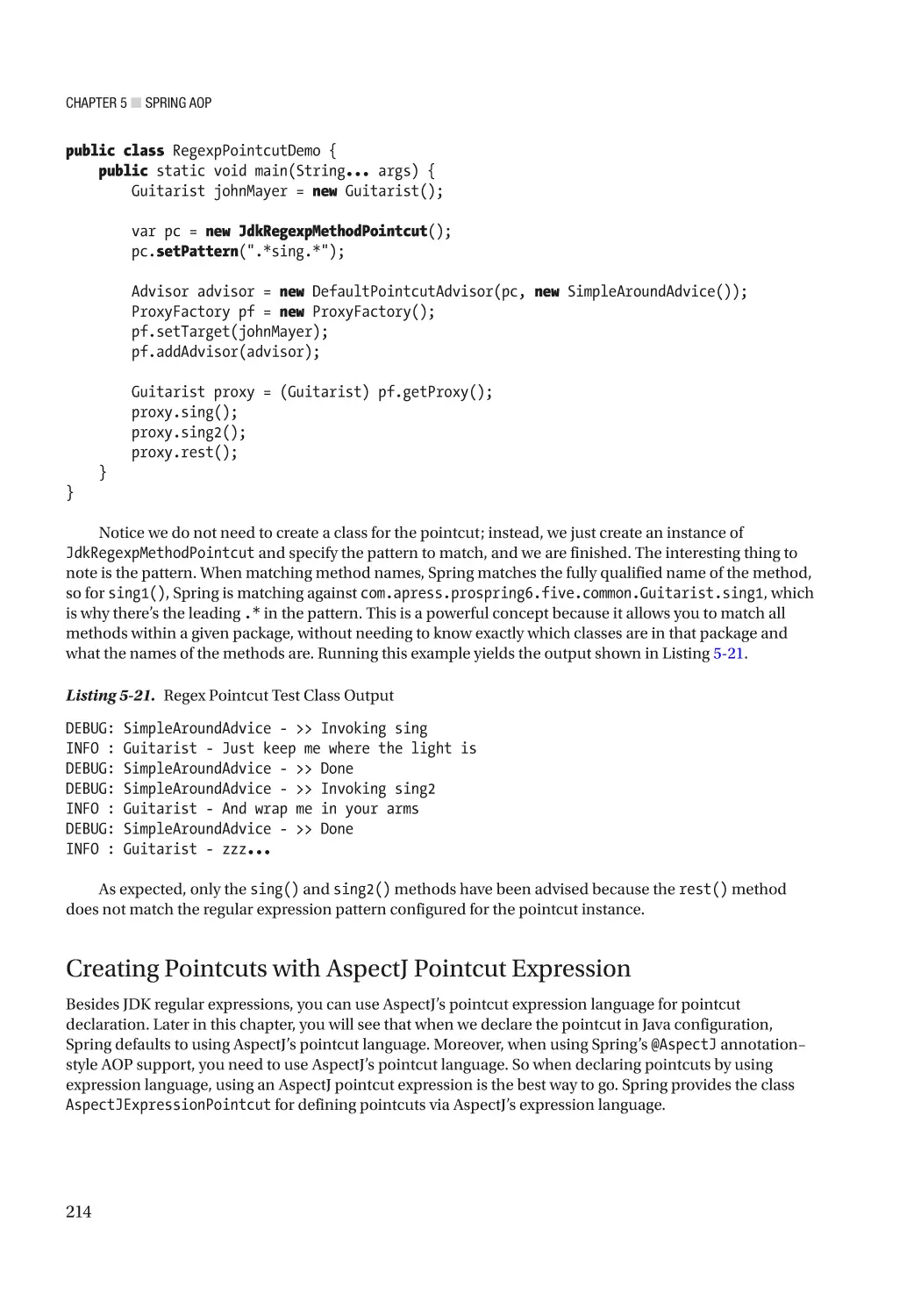 Creating Pointcuts with AspectJ Pointcut Expression