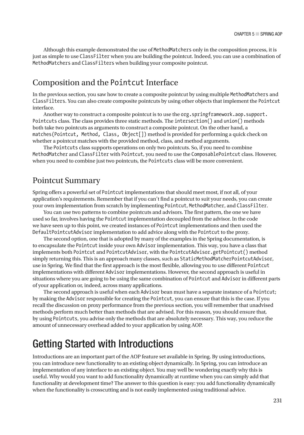 Composition and the Pointcut Interface
Pointcut Summary
Getting Started with Introductions