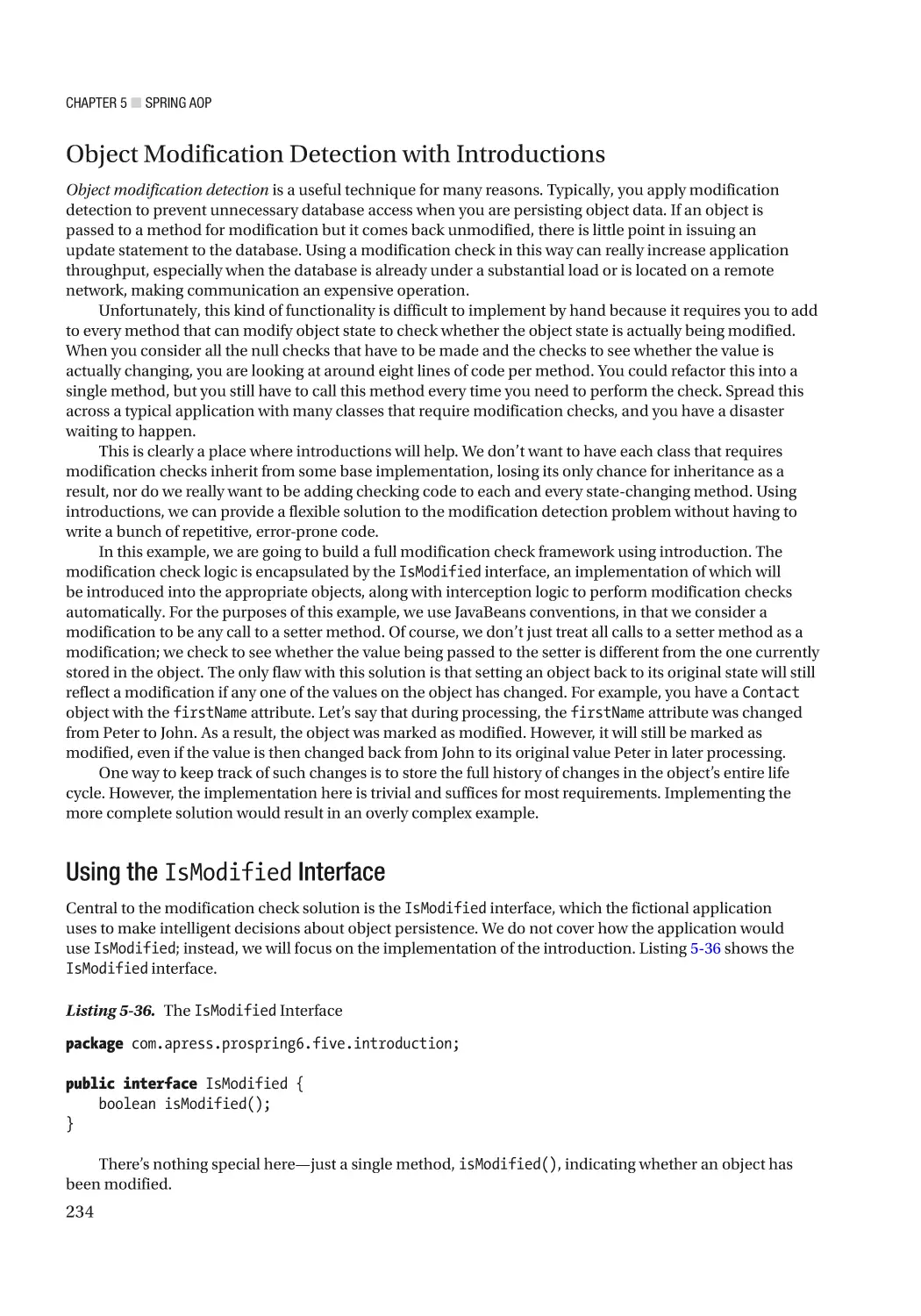 Object Modification Detection with Introductions
Using the IsModified Interface