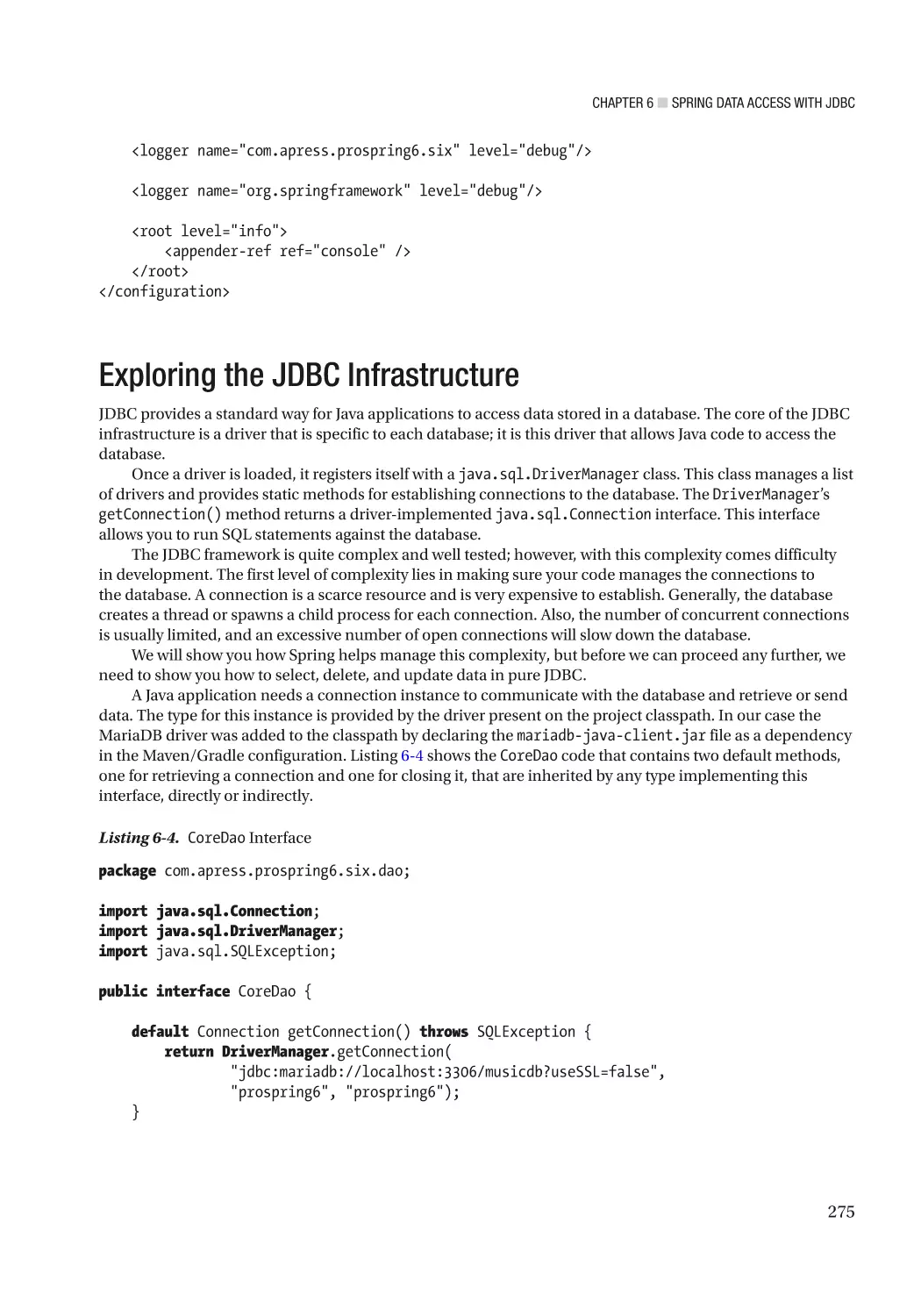 Exploring the JDBC Infrastructure