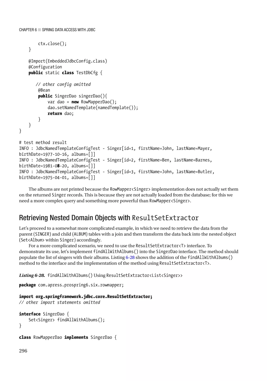 Retrieving Nested Domain Objects with ResultSetExtractor