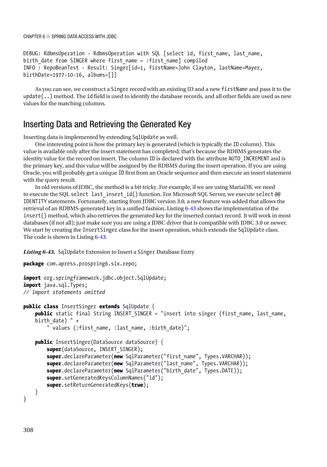 Inserting Data and Retrieving the Generated Key