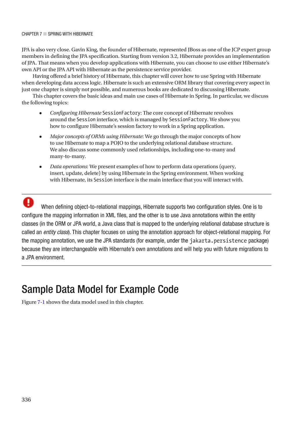 Sample Data Model for Example Code