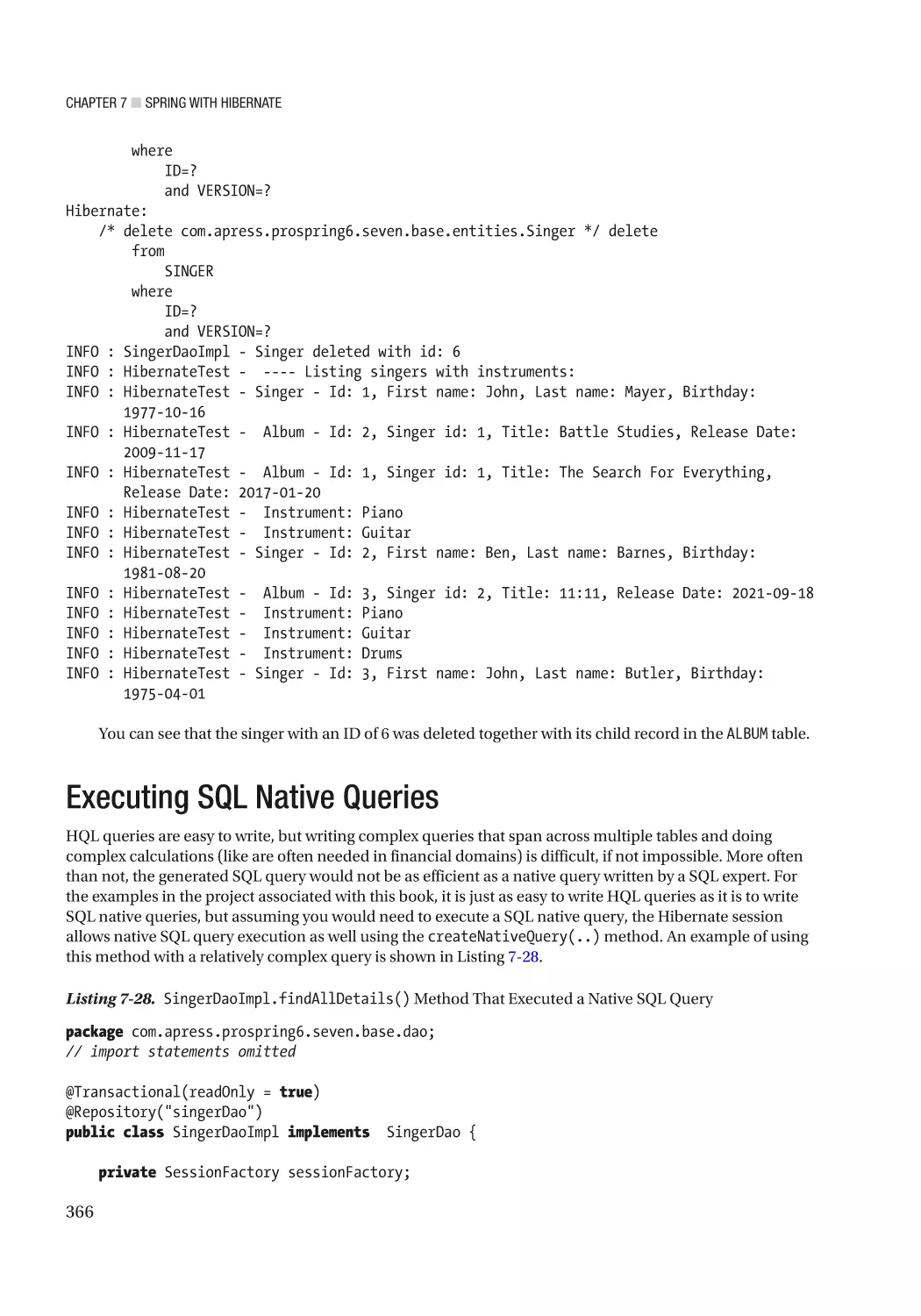 Executing SQL Native Queries