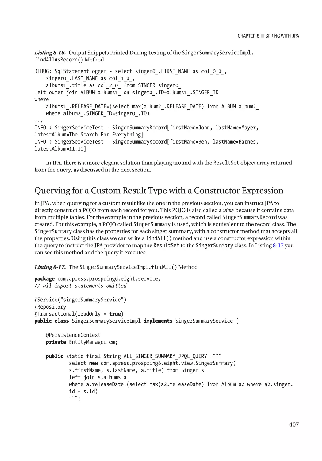 Querying for a Custom Result Type with a Constructor Expression