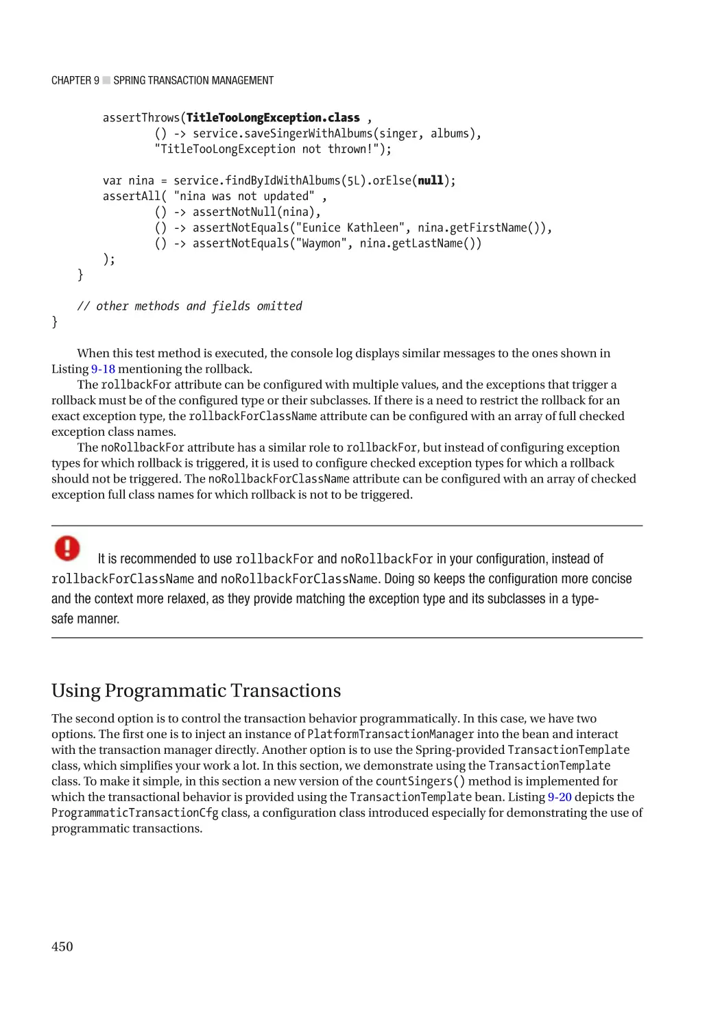 Using Programmatic Transactions