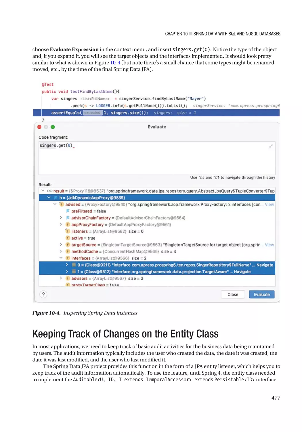 Keeping Track of Changes on the Entity Class