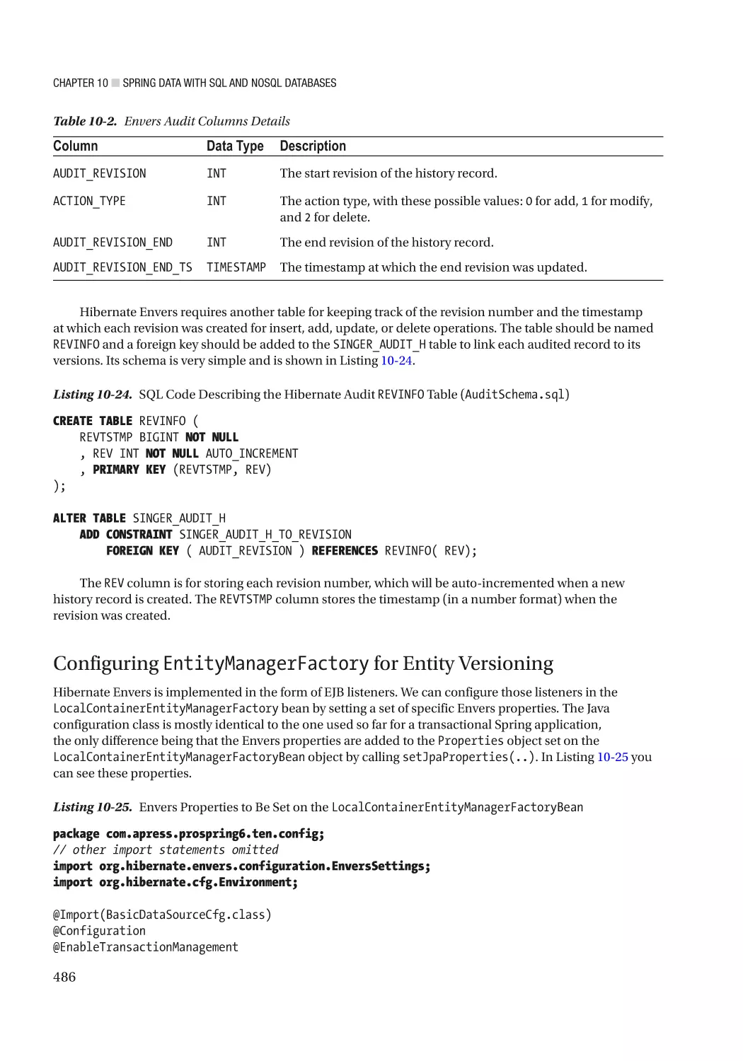 Configuring EntityManagerFactory for Entity Versioning