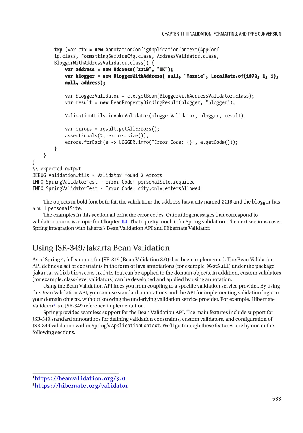 Using JSR-349/Jakarta Bean Validation