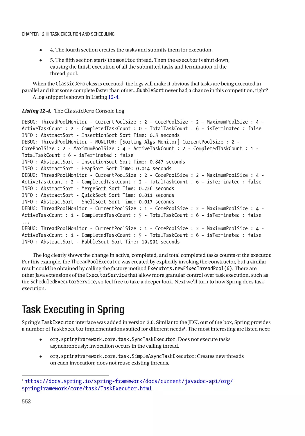 Task Executing in Spring